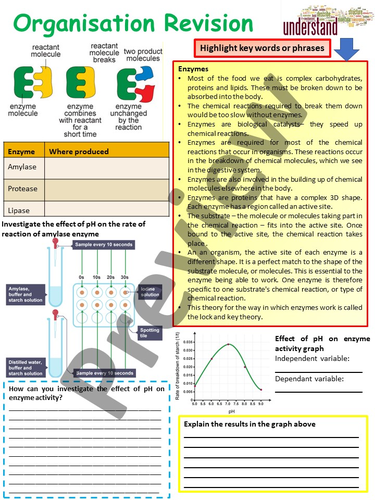 AQA 1-9 GCSE Biology (Science) Biological Organisation Work Booklet ...