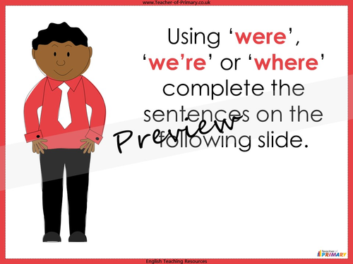 Easily Confused Words - Were, We're and Where | Teaching Resources