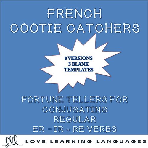 Regular French verbs cootie catchers for conjugation practice Fortune