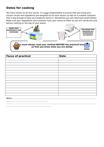 Complete Whole Year Plan for Food Technology Lessons based on Jamie's ...