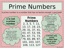 Mathematics Poster - Prime Numbers - Ideal for KS2, KS3 and KS4 ...