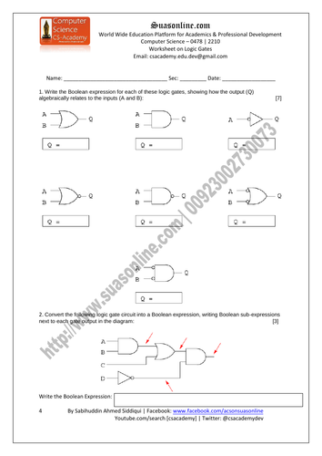 logic gates assignment pdf