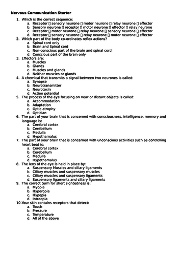 Nerves quiz