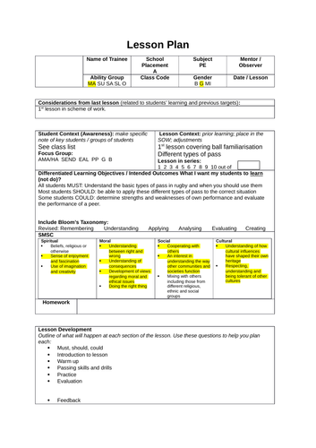 Rugby KS3 SOW and lesson plans | Teaching Resources