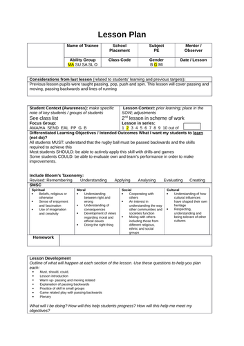 Rugby KS3 SOW and lesson plans | Teaching Resources