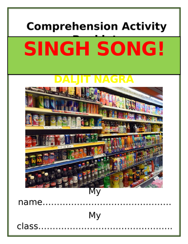 Singh Song! Daljit Nagra - Comprehension Activities Booklet