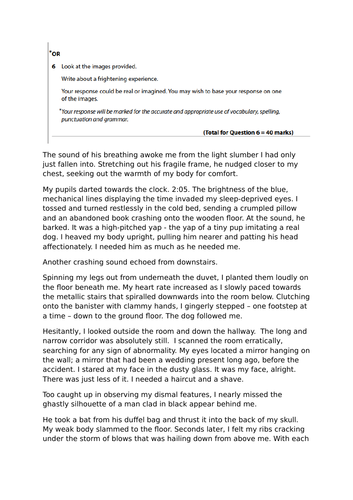 Full Marks Imaginative Writing Exemplar Edexcel Gcseexamquestionpractice Teaching Resources