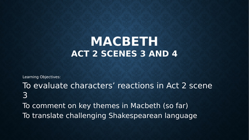 Lessons for each act and scene of Macbeth | Teaching Resources