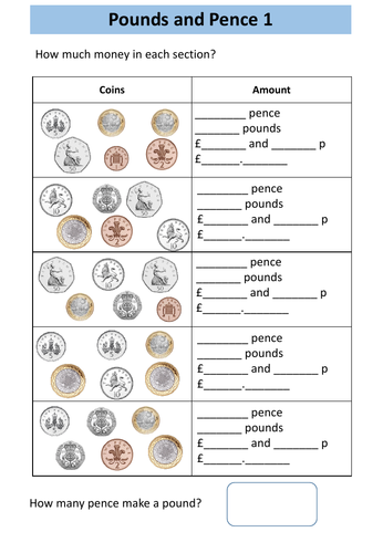 money homework year 4