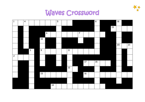 Waves Crossword Teaching Resources