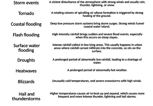 The Challenge of Natural Hazards AQA 1-9 course - lesson 12 UK Extreme weather hazards