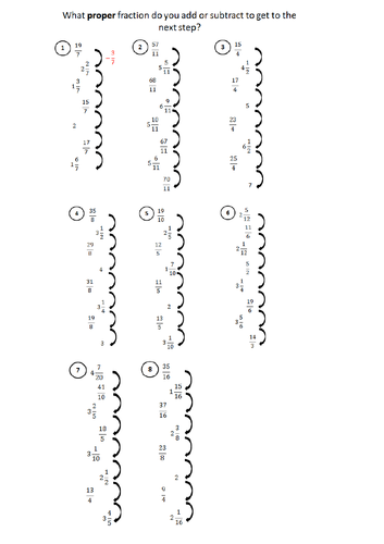 CHALLENGE - Converting between Mixed Numbers and Improper Fractions