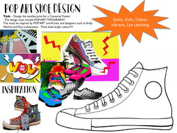  POP  ART  Shoe Design  Cover Lesson Homework Teaching 