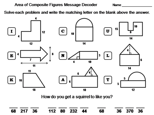 Area of Composite Figures Activity: Math Message Decoder