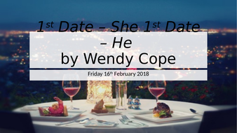 1st Date She 1st Date He by Wendy Cope | Teaching Resources