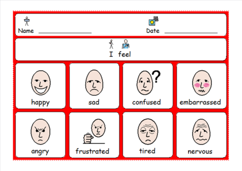 I feel . . . Emotions Support Grid - Behaviour - SEN - SEBD - PDA - ASD ...