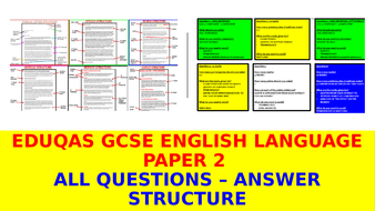 EDUQAS PAPER 2 revision SOW - structure, model answer for ...