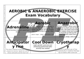 DEFINITION CARDS Aerobic & Anaerobic Exercise | Teaching Resources