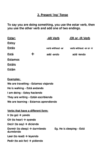 Activities for Learning Spanish from Scratch/GCSE Revision - Part 7