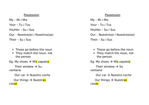 Activities for Learning Spanish from Scratch/GCSE Revision - Part 9