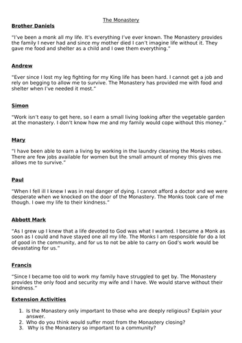 Importance of the Monasteries full lesson plan and resources | Teaching ...