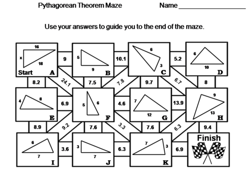 pythagorean-theorem-activity-math-maze-teaching-resources