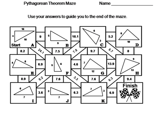 Pythagorean Theorem Activity: Math Maze