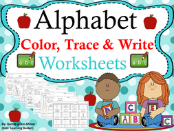 Alphabet Coloring Pages(trace&write) | Teaching Resources