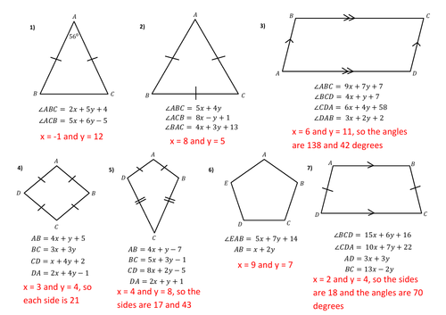 Simultaneous Equations in Geometrical Problems | Teaching Resources