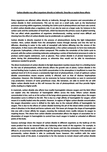 Full Marks A-Level Biology Essay - Carbon dioxide may affect organisms directly or indirectly.