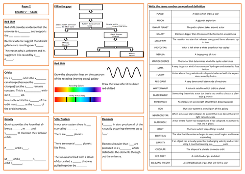 Space Revision Placemat