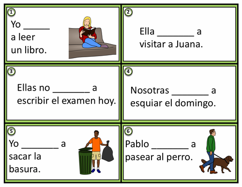 Spanish Task Cards: Ir + a + Infinitive (Conversational Future Tense)
