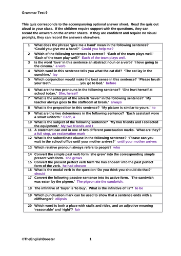 The Grammar Booster | Teaching Resources