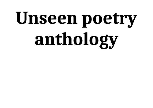 Unseen poems 4- paired unseen poems