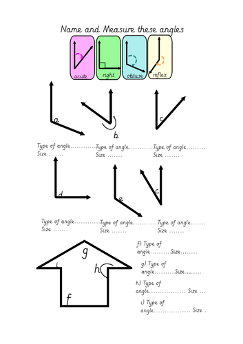 Year 6 Angles Revision: Acute/ Obtuse/ Reflex and Measuring Angles ...