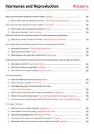 Topic 5: Homeostasis and Response Revision Questions and Answer Sheets
