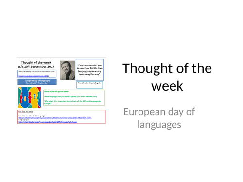 2018 Thought of the week European Day of Languages