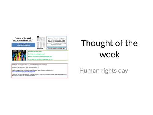 2018 Thought of the week Human Rights Day