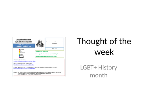 2018 Thought of the week LGBT+ History Month