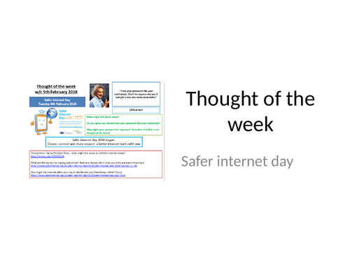2018 Thought of the week Safer Internet Day