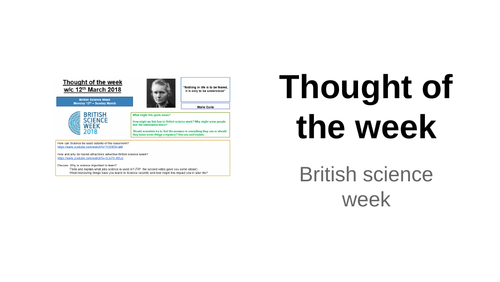 2018 Thought of the week British Science Week