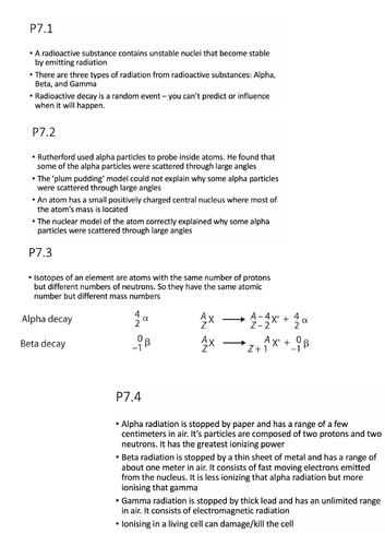 aqa gcse 9-1 physics revision pack: P7