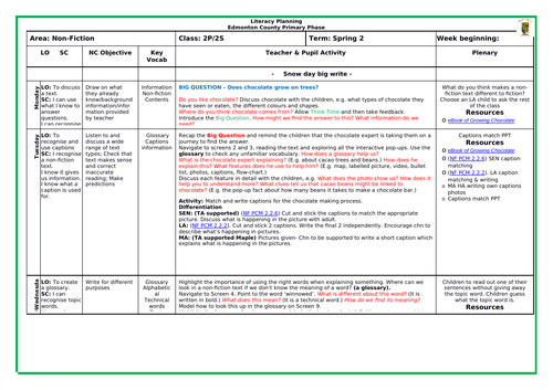 Literacy planning year 2 - LA set | Teaching Resources