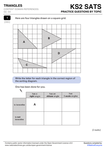 triangle problem solving ks2