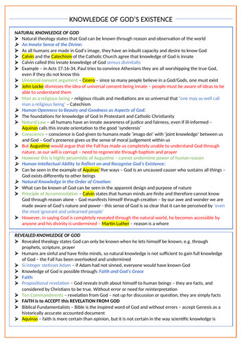 Knowledge of God - OCR Religious Studies A Level