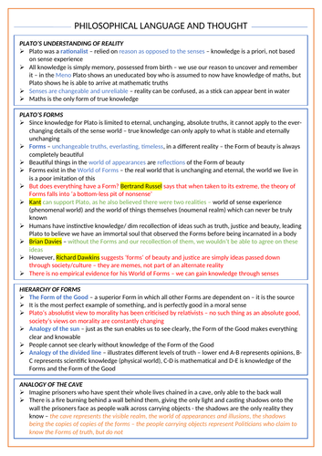 Plato and Aristotle - OCR Religious Studies A Level