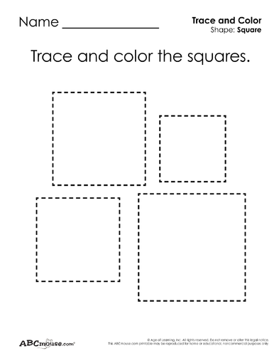 Squares: Tracing and Coloring | Teaching Resources