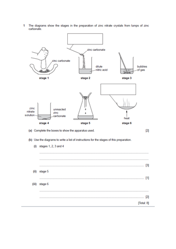 OCR Gateway chemistry Experimental questions | Teaching Resources