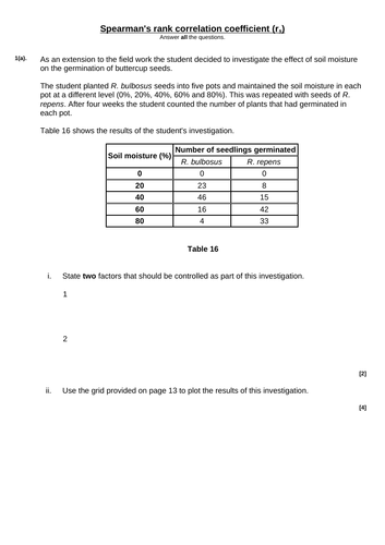 Statistical tests in biology test & STATS exam q pack ( OCR A-level ...