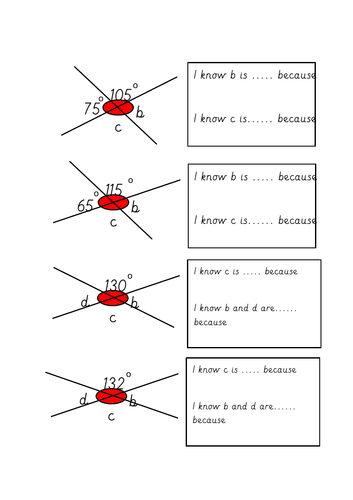 Year 6 Calculating Unknown Angles: Vertically Opposite Angles